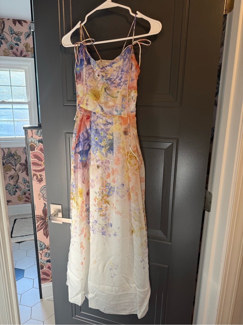 En Saison Women's Floral Tie-Shoulder Midi Dress - Picture 4 of 4